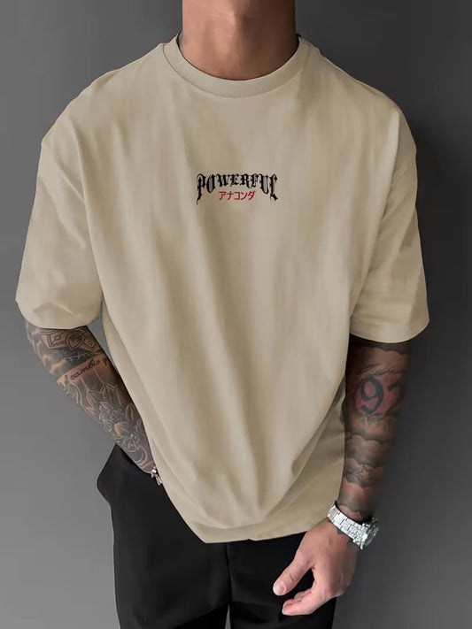 Oversized Cotton Printed Drop Shoulder T- Shirt for Men