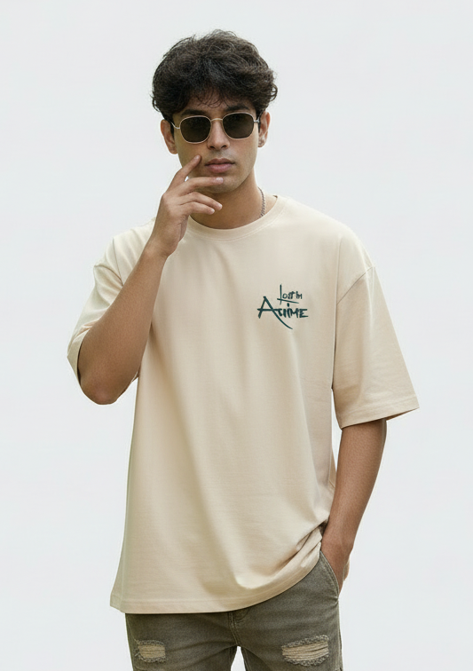Anime Printed Oversized Drop Shoulder T Shirt for Men