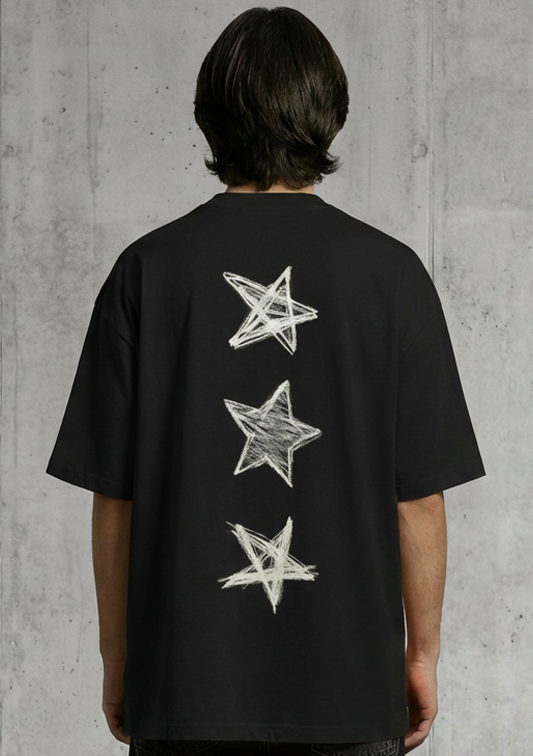 Scratch Mode Printed Oversized Drop Shoulder T Shirt for Men