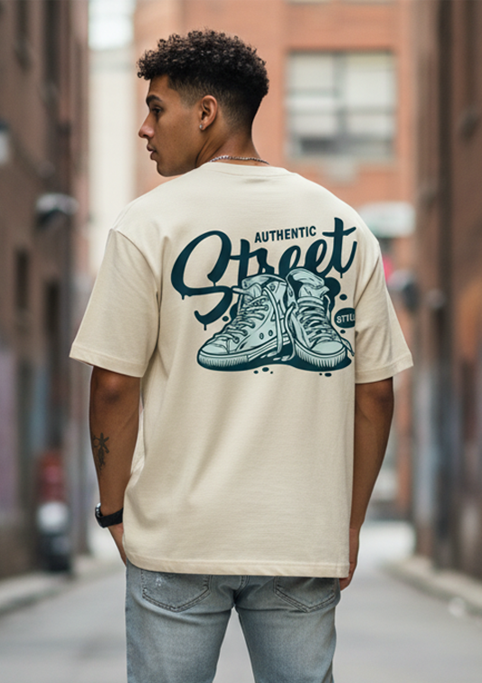 Streetwear Printed Oversized Drop Shoulder T Shirt for Men