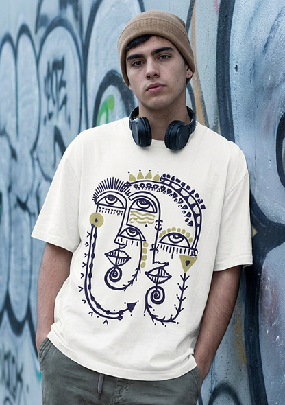 Tribe Printed Oversized Drop Shoulder T Shirt for Men