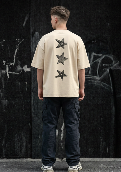 Scratch Mode Printed Oversized Drop Shoulder T Shirt for Men