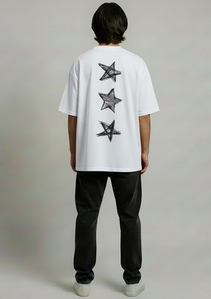 Scratch Mode Printed Oversized Drop Shoulder T Shirt for Men
