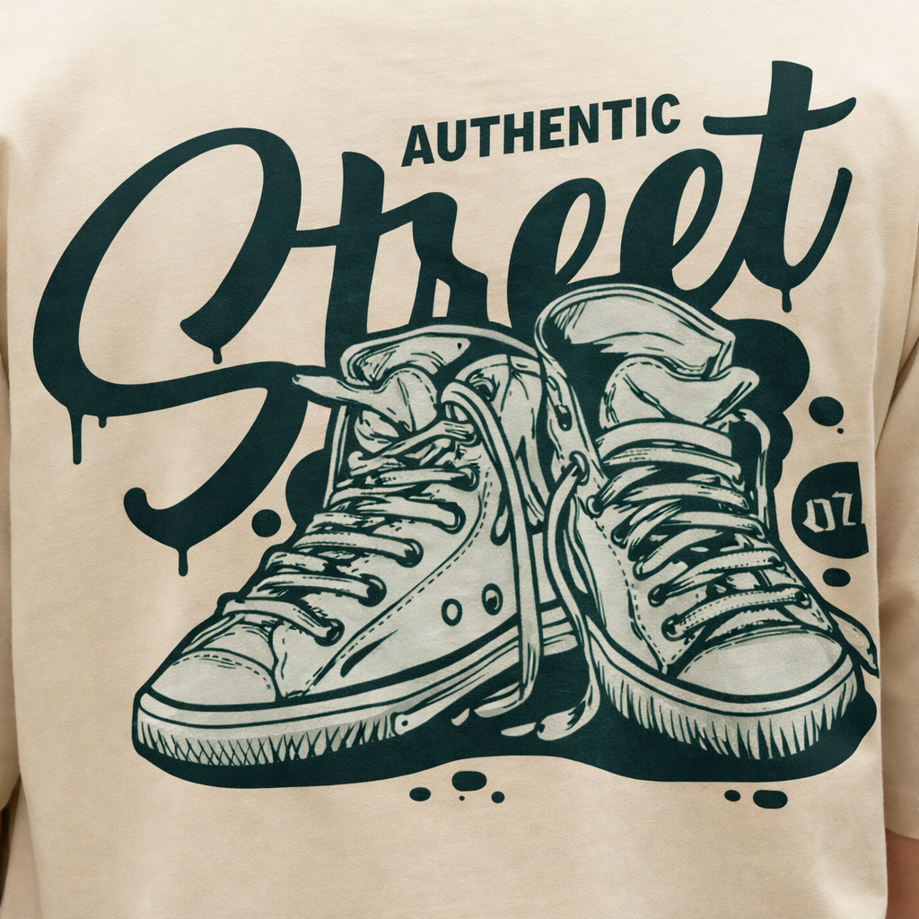 Streetwear Printed Oversized Drop Shoulder T Shirt for Men