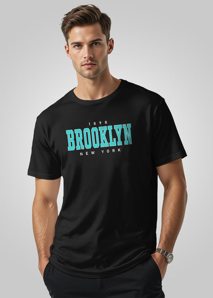 Brooklyn Printed Regular Fit Cotton T-Shirt for Men