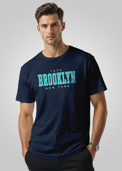 Brooklyn Printed Regular Fit Cotton T-Shirt for Men