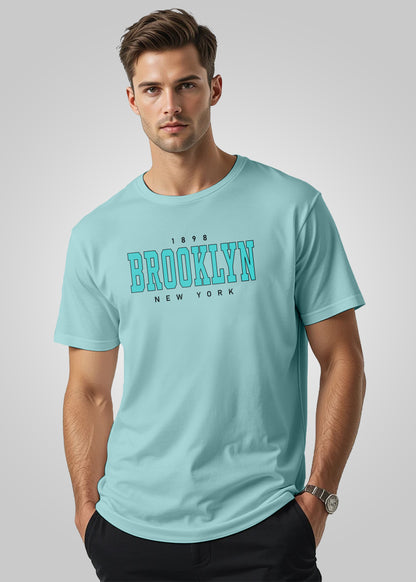 Brooklyn Printed Regular Fit Cotton T-Shirt for Men