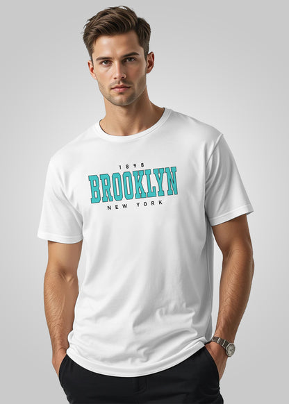 Brooklyn Printed Regular Fit Cotton T-Shirt for Men