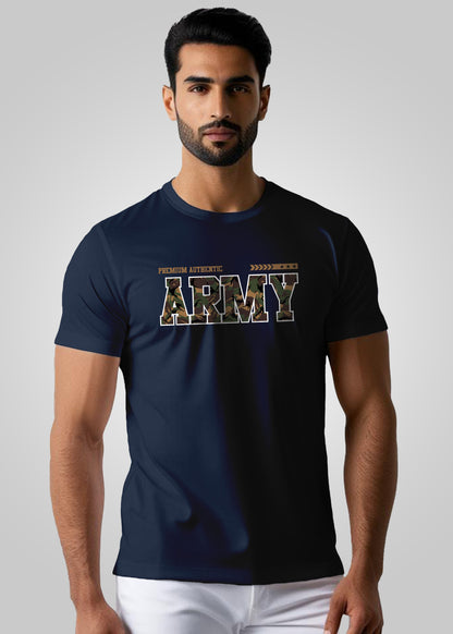 Army Printed Regular Fit Cotton T-Shirt for Men