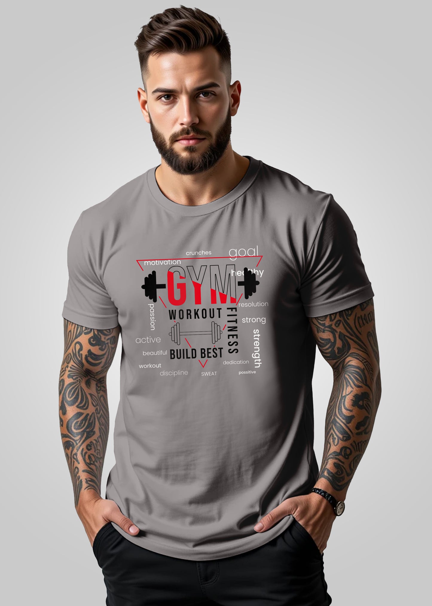 Regular Fit Gym Printed T Shirt for Men