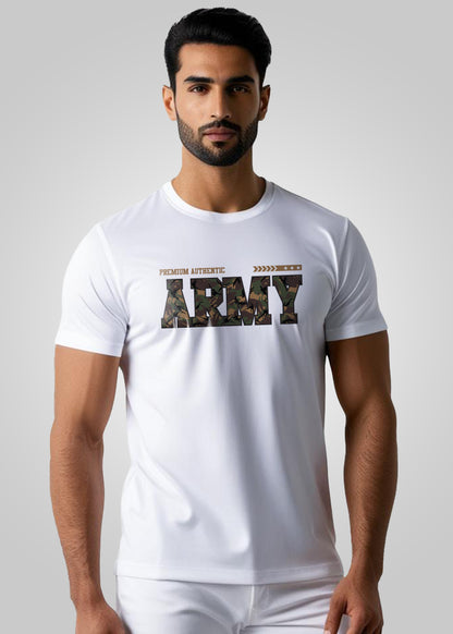 Army Printed Regular Fit Cotton T-Shirt for Men