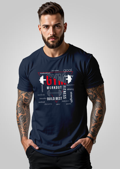 Regular Fit Gym Printed T Shirt for Men