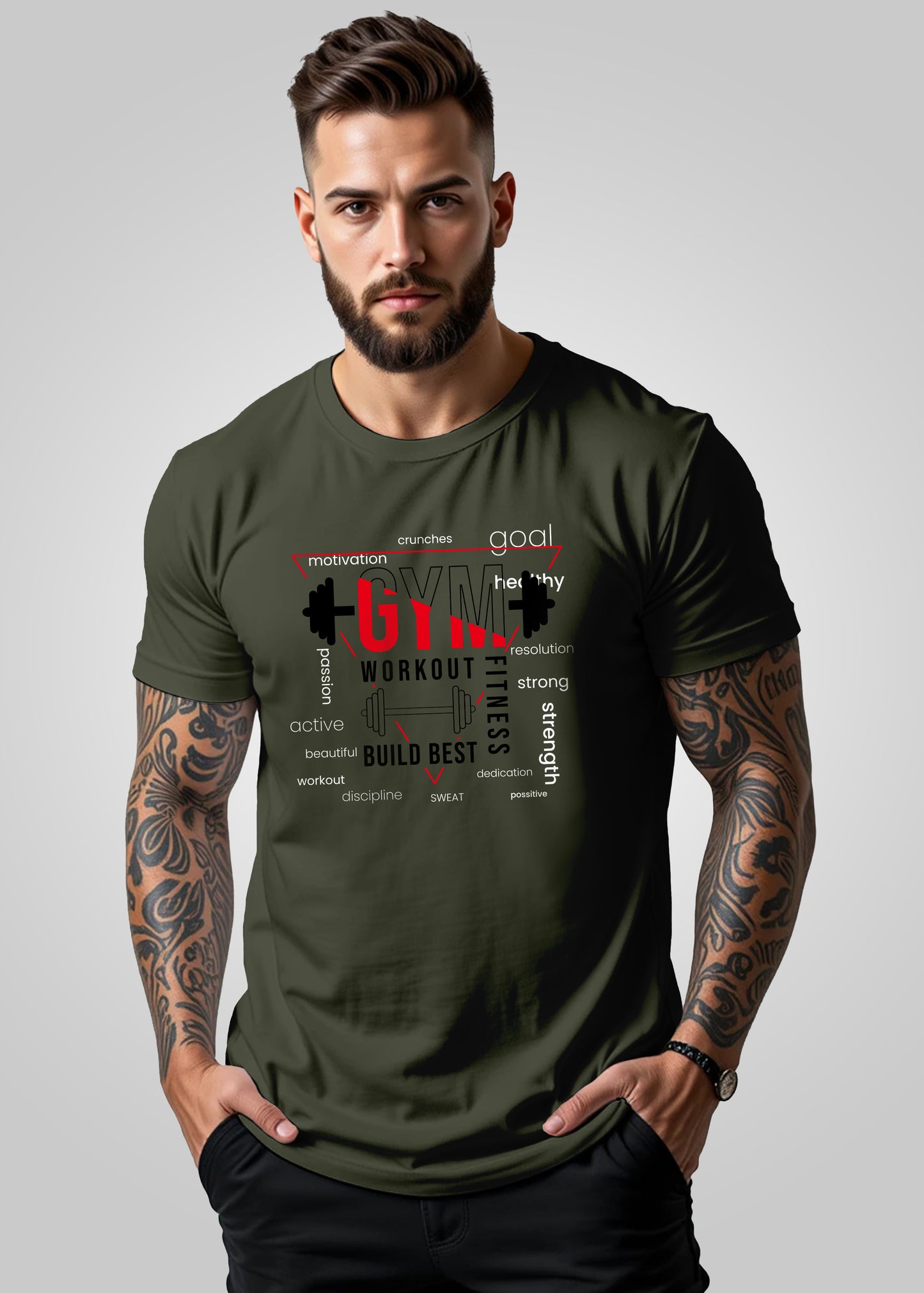 Regular Fit Gym Printed T Shirt for Men