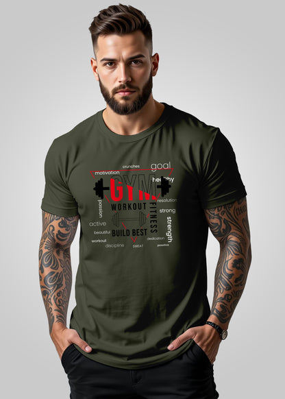 Regular Fit Gym Printed T Shirt for Men