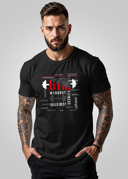 Regular Fit Gym Printed T Shirt for Men
