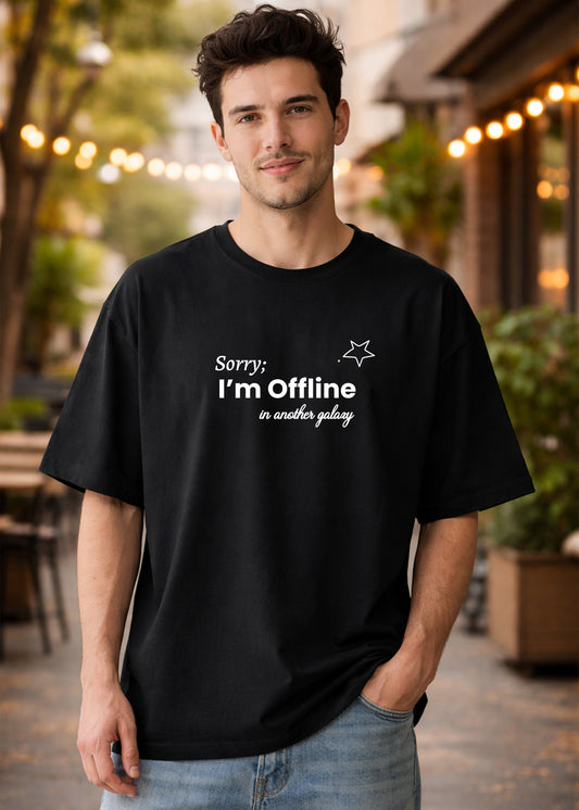 Galaxy Printed Oversized Drop Shoulder T Shirt for Men