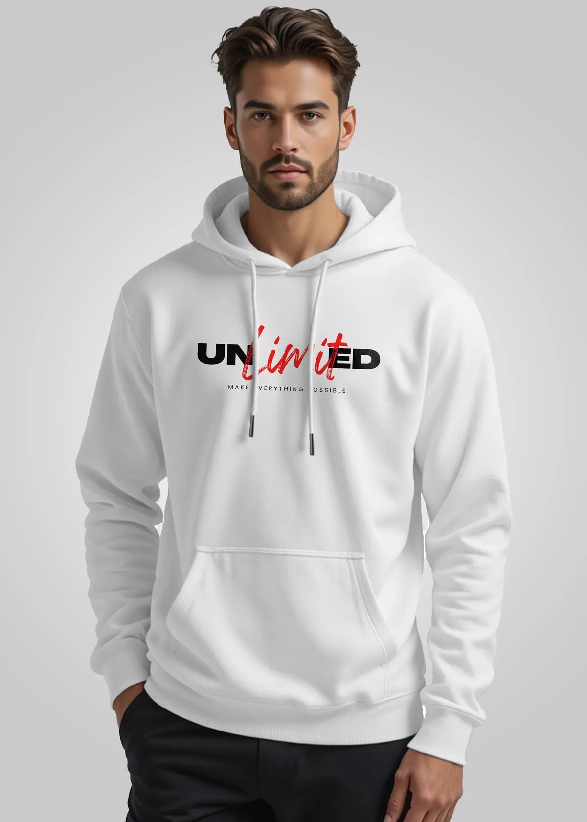 Unlimited Printed Cotton Hoodie For Men
