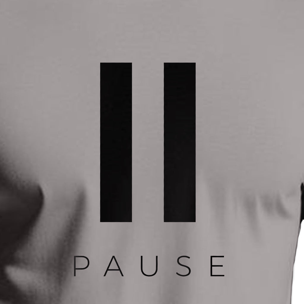 Pause Printed Regular Fit Cotton T-Shirt for Men