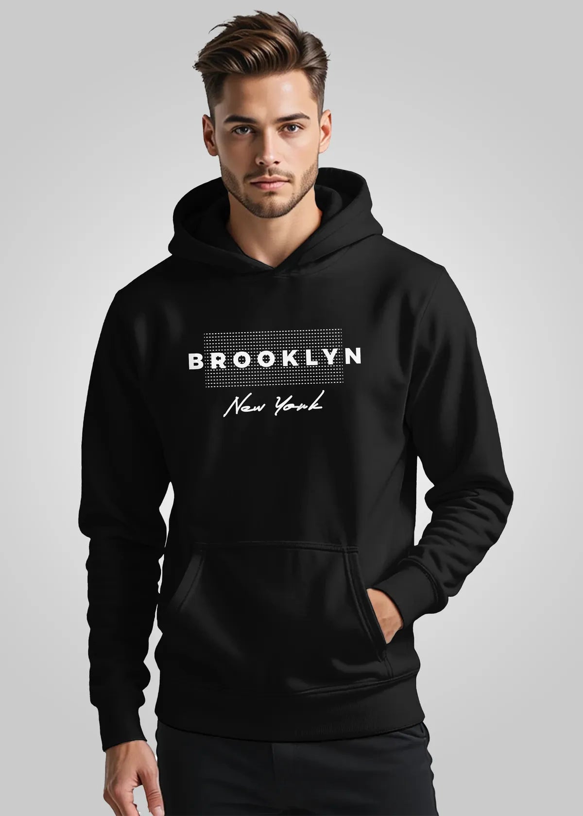 Brooklyn Printed Fleece Hoodie For Men