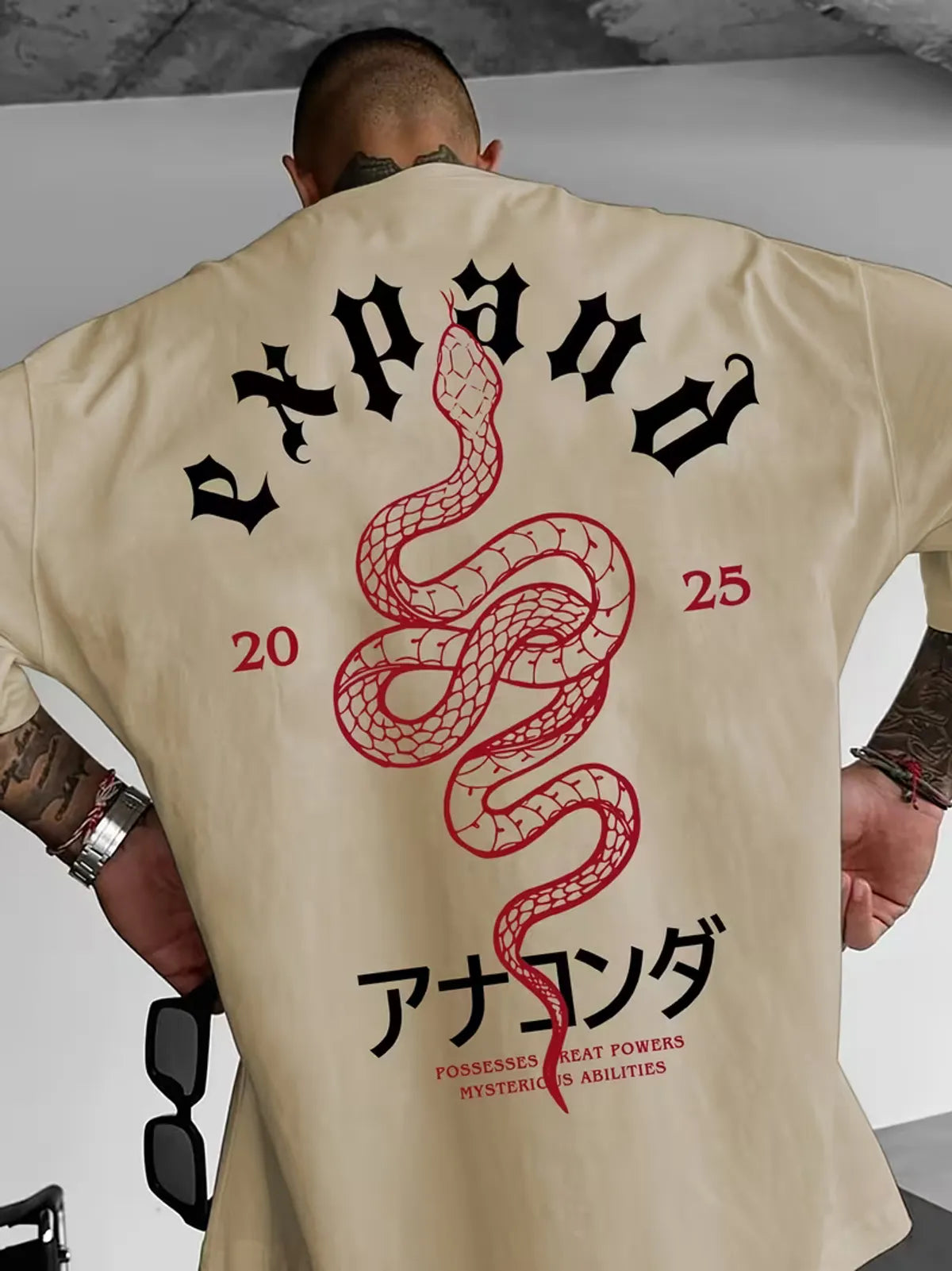 Oversized Cotton Printed Drop Shoulder T- Shirt for Men