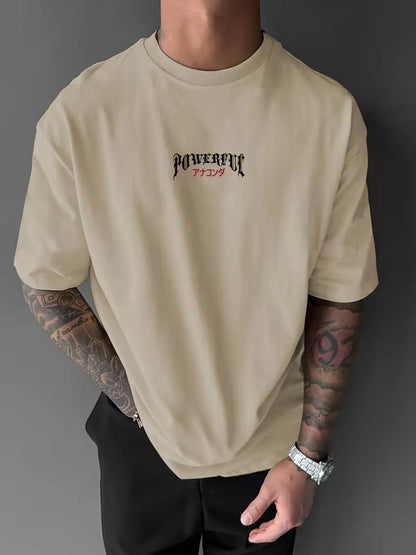 Oversized Cotton Printed Drop Shoulder T- Shirt for Men