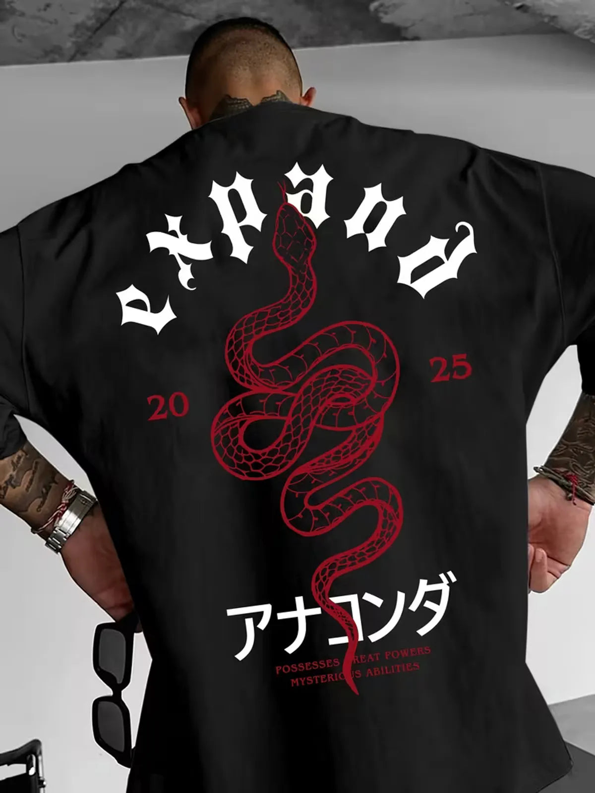 Oversized Cotton Printed Drop Shoulder T- Shirt for Men