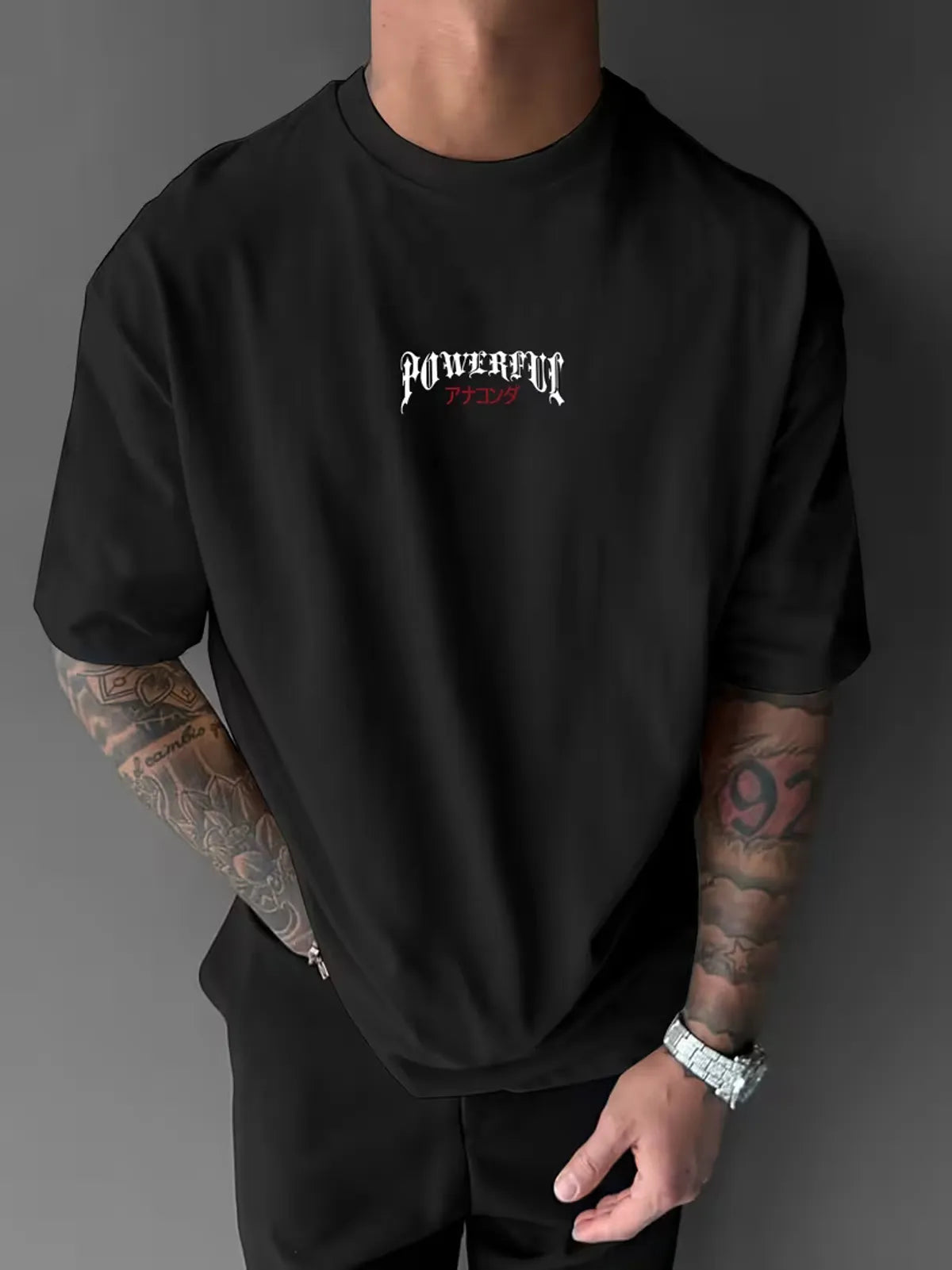 Oversized Cotton Printed Drop Shoulder T- Shirt for Men