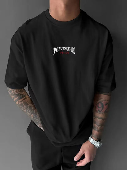 Oversized Cotton Printed Drop Shoulder T- Shirt for Men