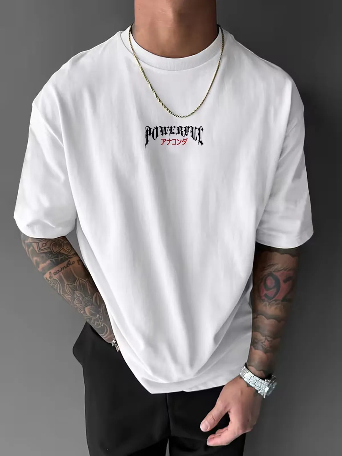 Oversized Cotton Printed Drop Shoulder T- Shirt for Men