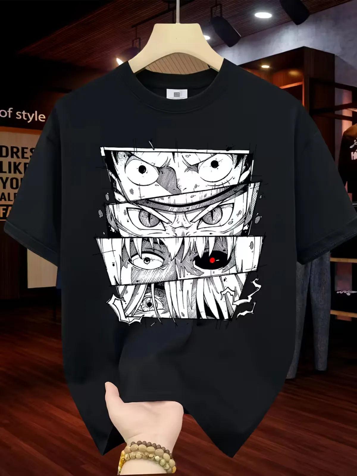 Oversized Cotton Anime Printed Drop Shoulder T-shirt For Men