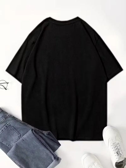 Oversized Cotton Anime Printed Drop Shoulder T-shirt For Men