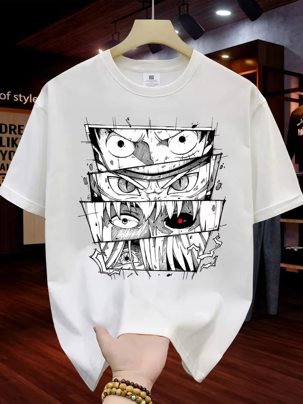 Oversized Cotton Anime Printed Drop Shoulder T-shirt For Men