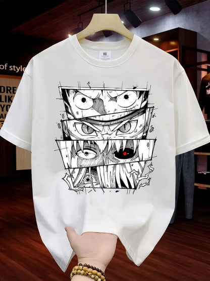 Oversized Cotton Anime Printed Drop Shoulder T-shirt For Men