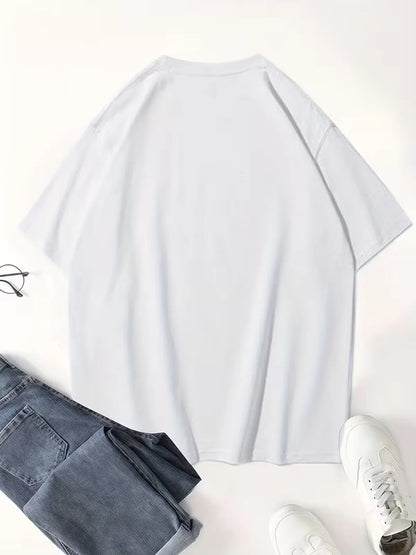 Oversized Cotton Anime Printed Drop Shoulder T-shirt For Men