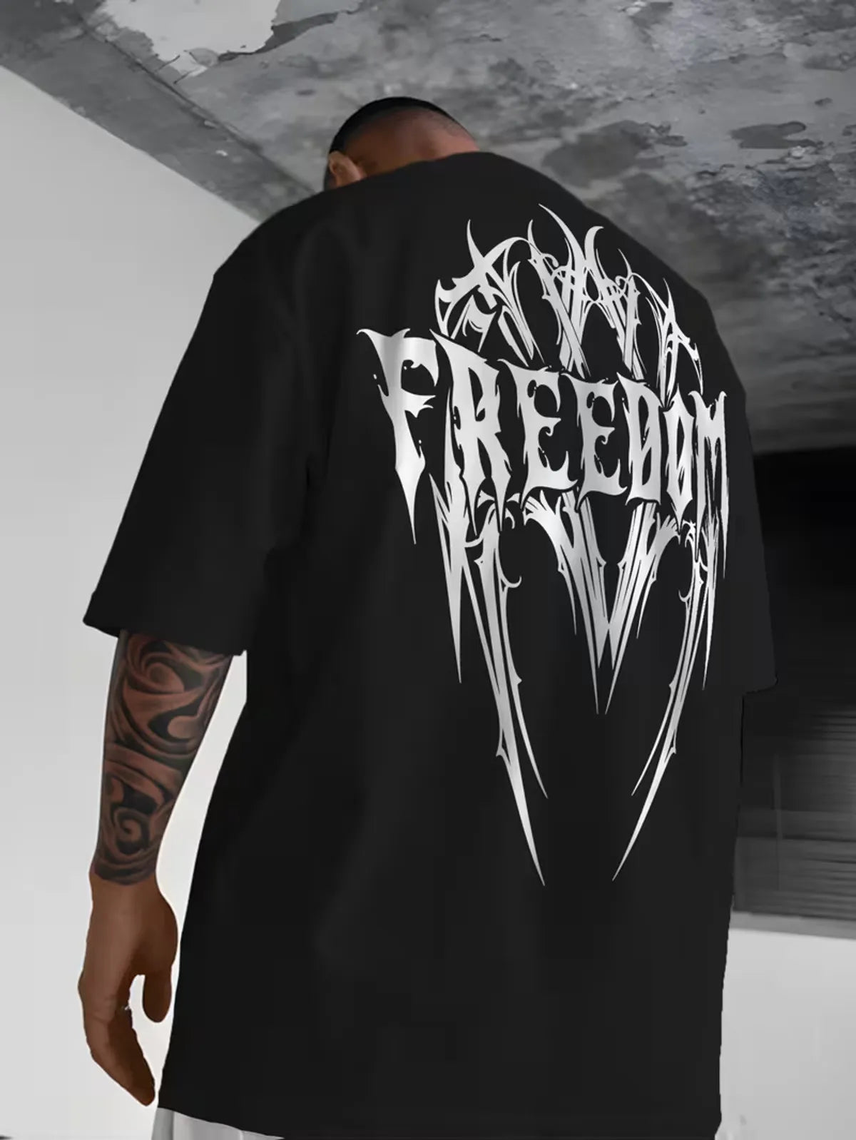 Cotton Oversized Round Neck Drop Shoulder Printed Men's T-Shirt