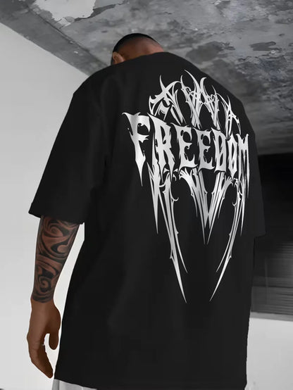 Cotton Oversized Round Neck Drop Shoulder Printed Men's T-Shirt