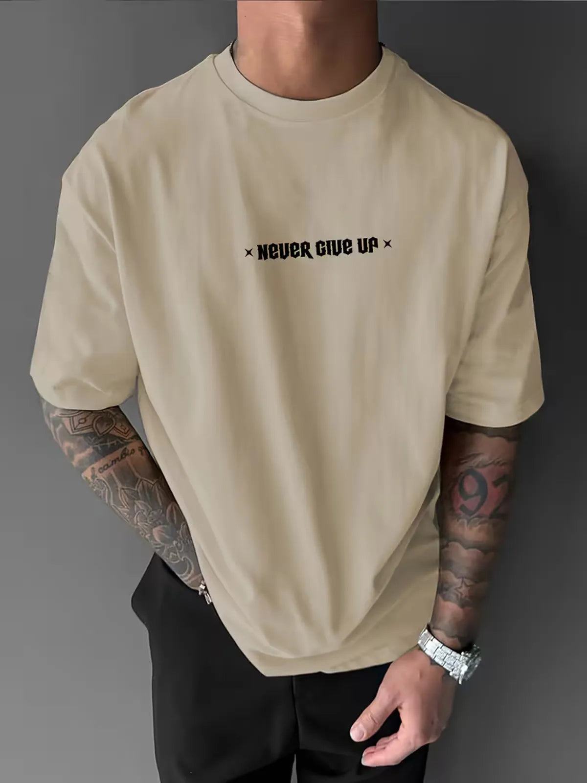 Oversized Cotton Legend Printed Drop Shoulder T-shirt for Men