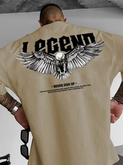 Oversized Cotton Legend Printed Drop Shoulder T-shirt for Men