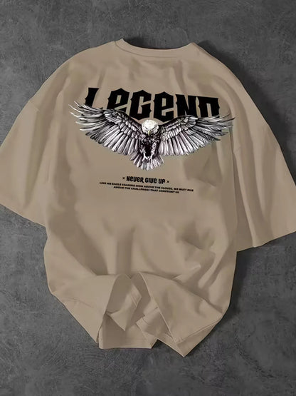 Oversized Cotton Legend Printed Drop Shoulder T-shirt for Men
