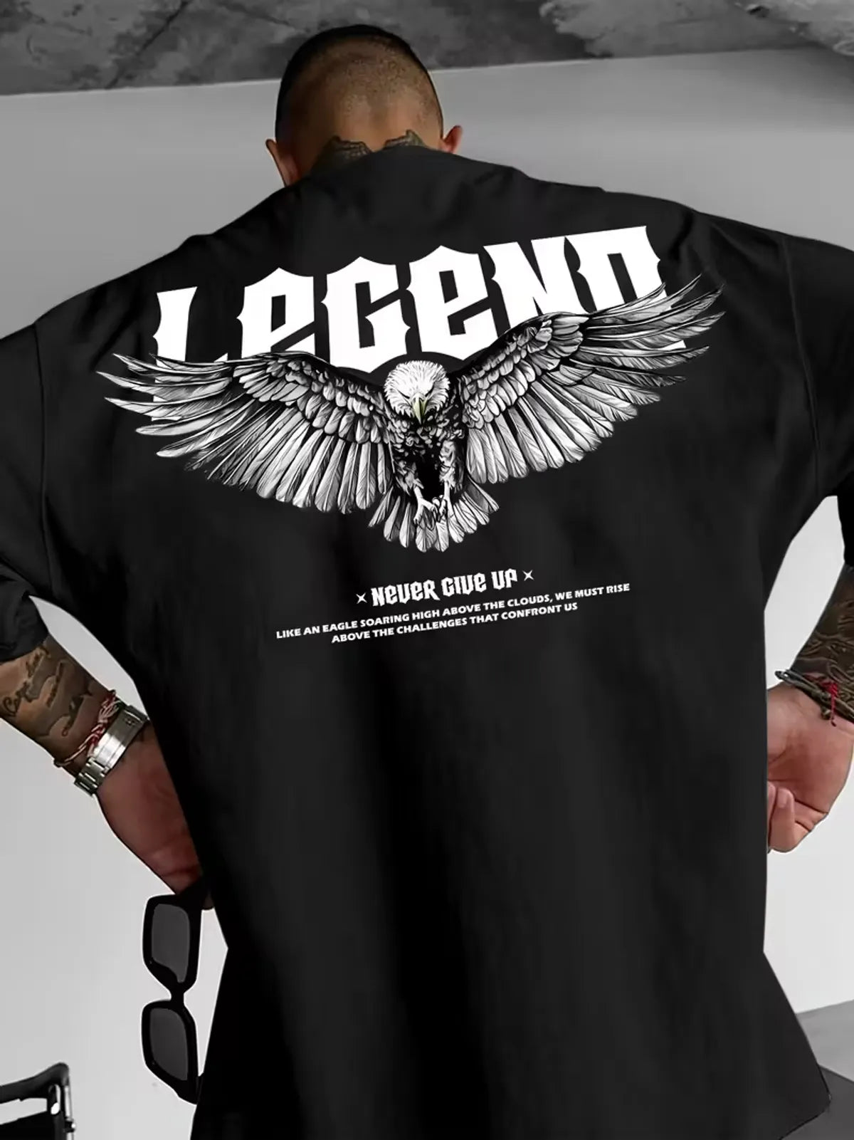 Oversized Cotton Legend Printed Drop Shoulder T-shirt for Men