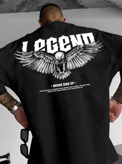 Oversized Cotton Legend Printed Drop Shoulder T-shirt for Men