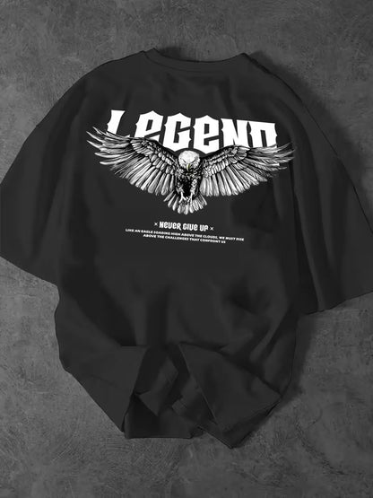 Oversized Cotton Legend Printed Drop Shoulder T-shirt for Men