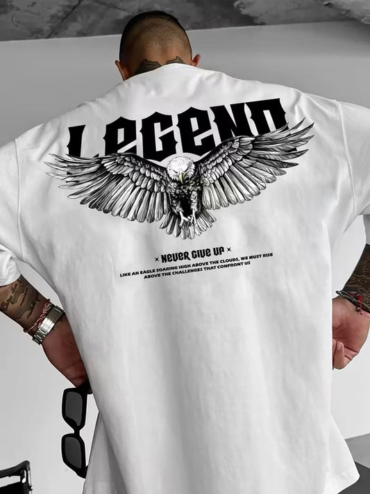 Oversized Cotton Legend Printed Drop Shoulder T-shirt for Men