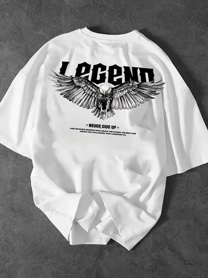 Oversized Cotton Legend Printed Drop Shoulder T-shirt for Men