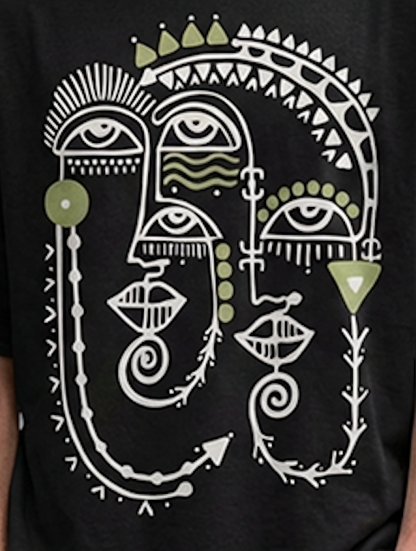 Tribe Printed Oversized Drop Shoulder T Shirt for Men