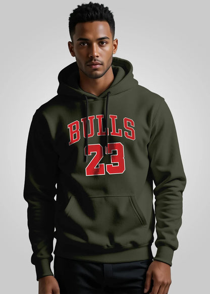 Bulls Printed Hooded Sweatshirt For Men